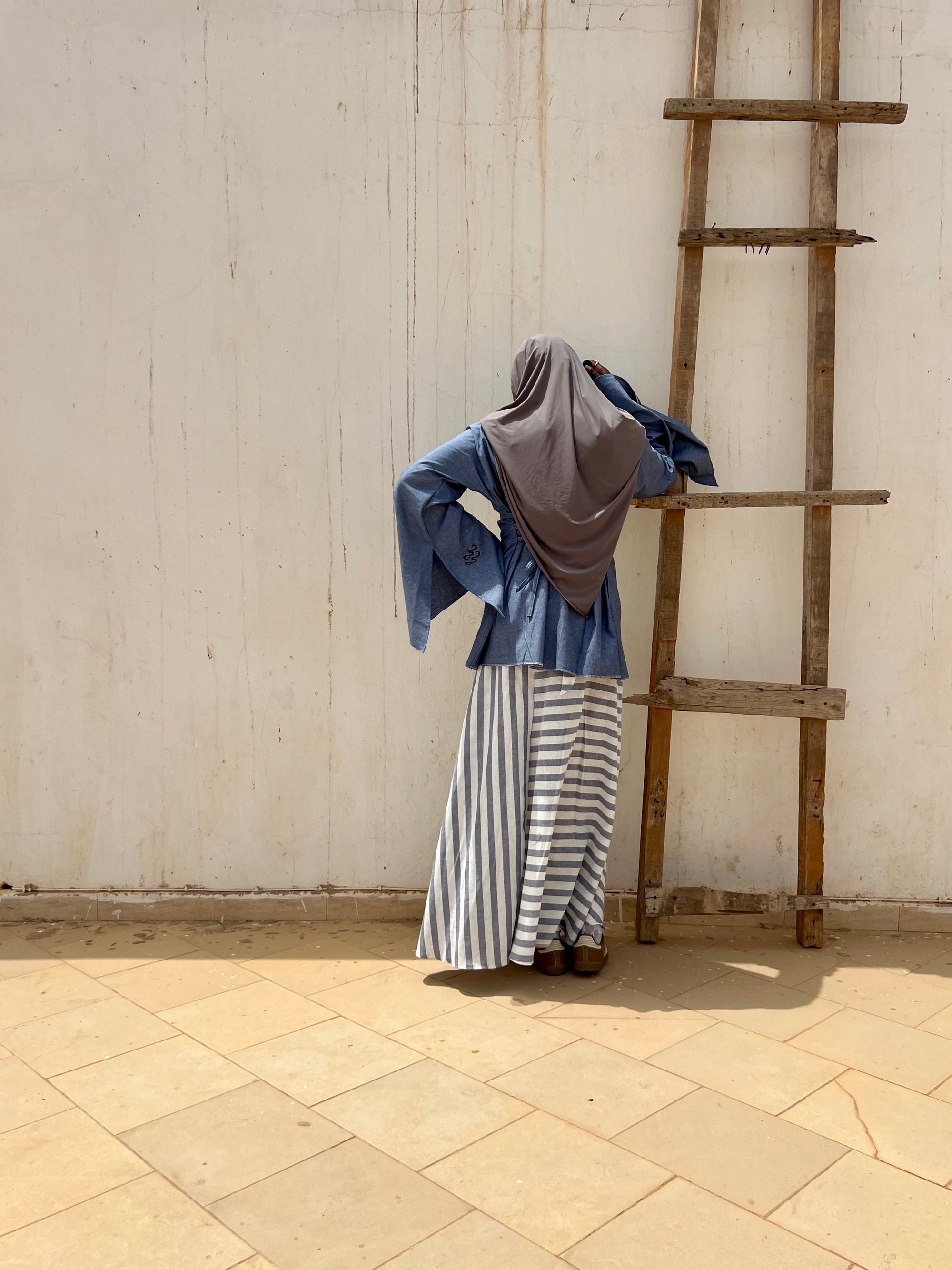 Diama set linen bleu