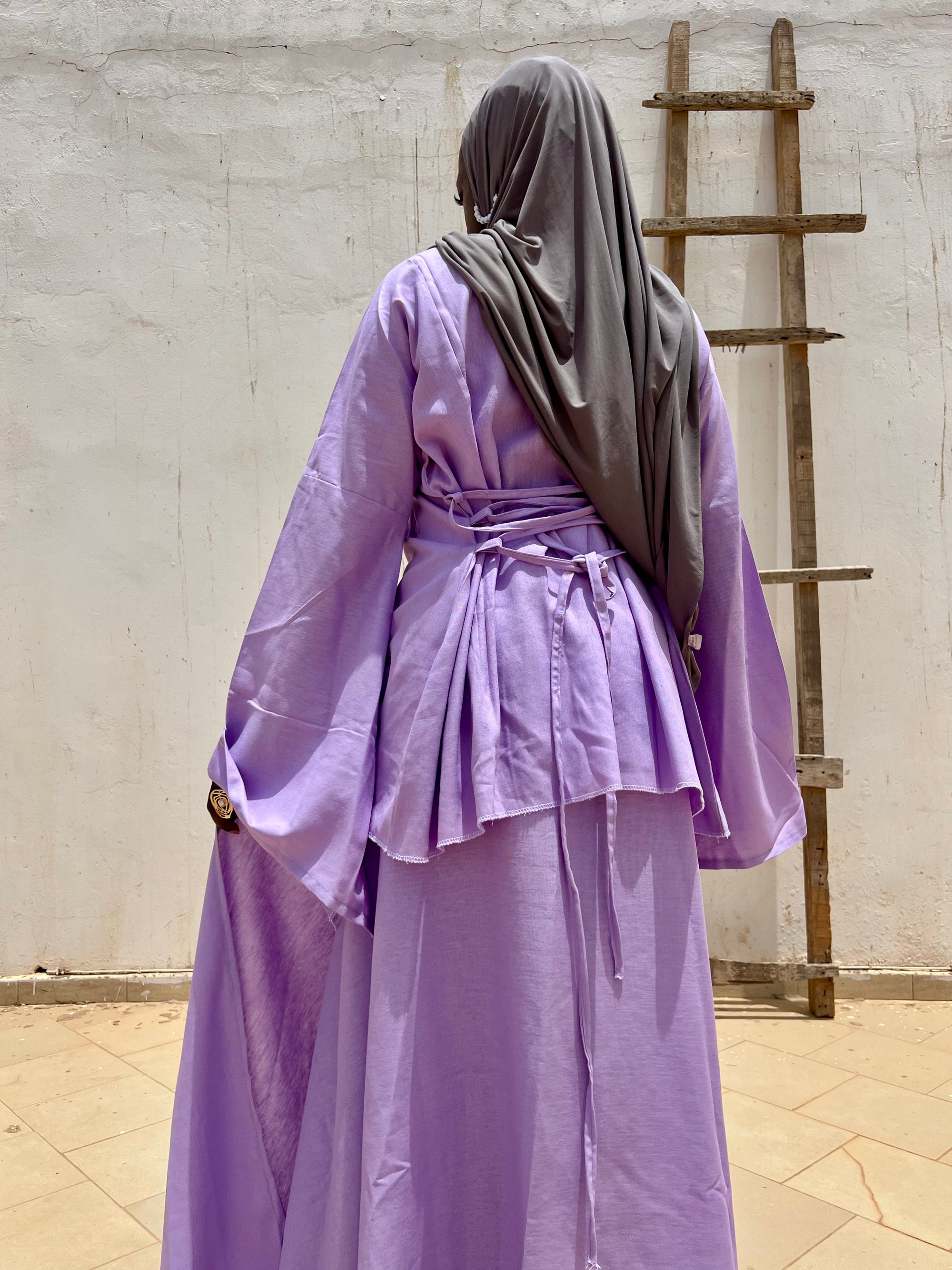 Diama set linen purple