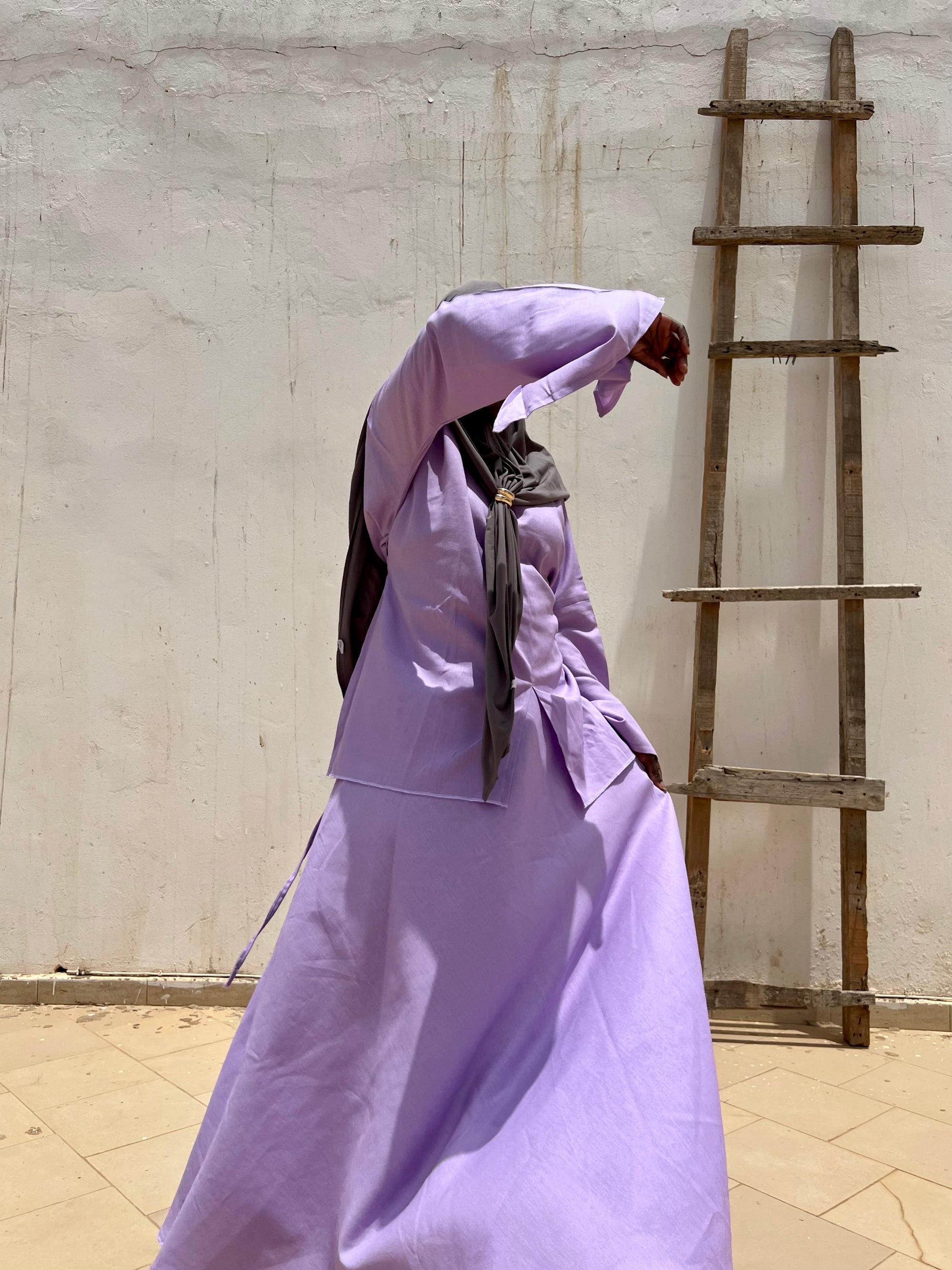 Diama set linen purple