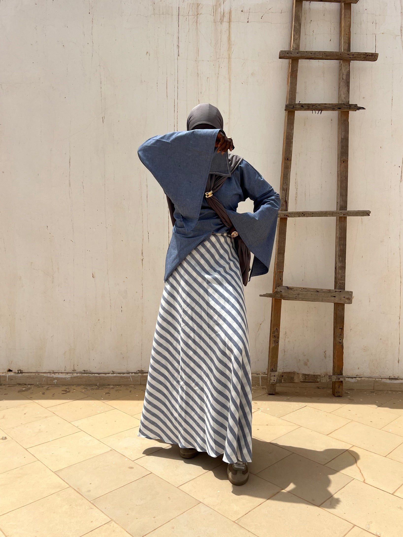 Diama set linen bleu